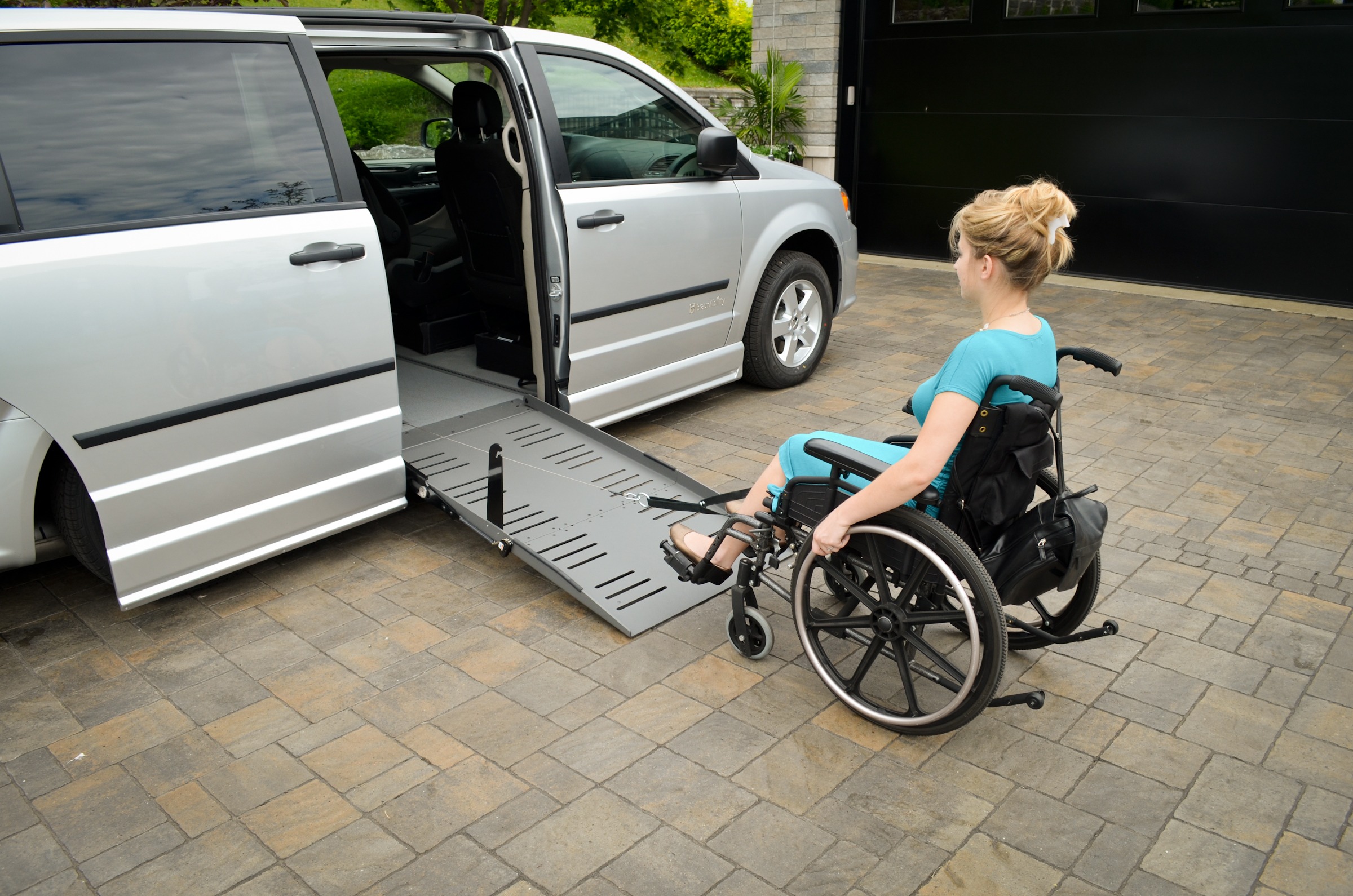 Ramp assist for wheelchair user