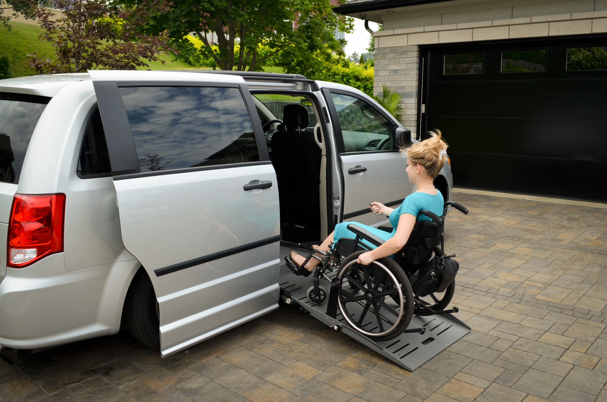 Ramp assist for wheelchair user